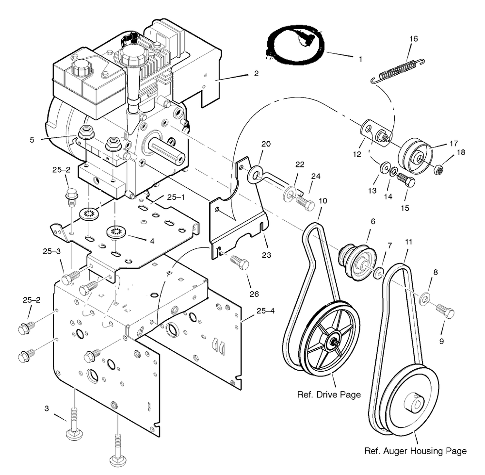 Engine Diagram and Parts List for 629108X5B 2004 Briggs and Stratton Snow Blower